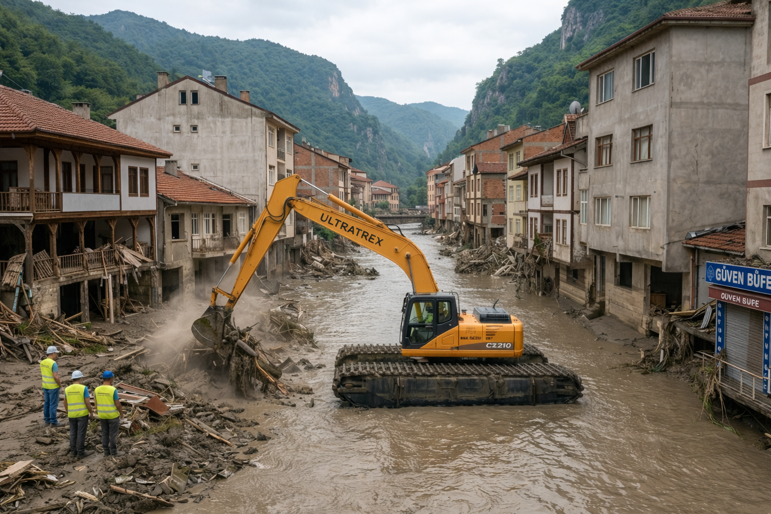 Sel Felaketlerinden Sonra Temizlik Nasıl Yapılır? Anfibik Ekskavatörlerin Gücü